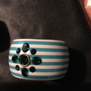 Harajuku striped rhinestone bracelet Nautical